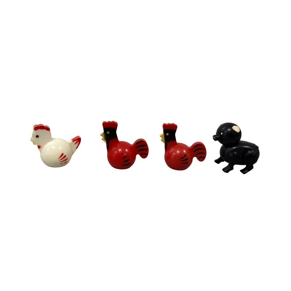 Vintage Little People Rooster and Pig Lot Hong Kong Toy Kids Pretend Play
